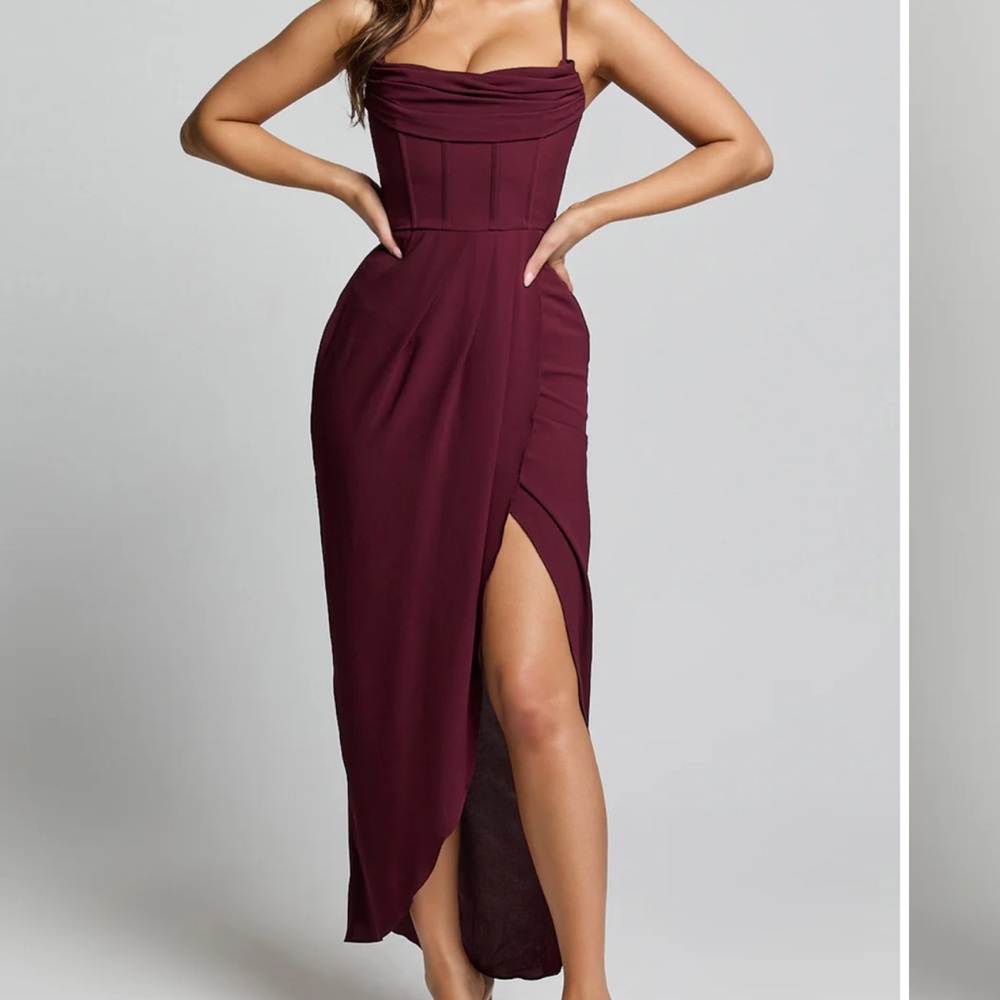Showpo Asymmetrical Wine Dress